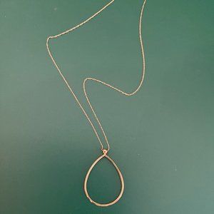 14K Solid Gold Teardrop Necklace